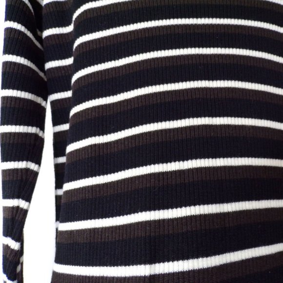 Linda Allard and Ellen Tracy Striped Women's Pullover Top Size L Merino 2837 - Picture 5 of 7